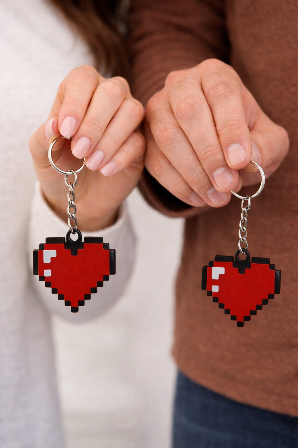 Brelok „Serce Minecraft” Idealne pod walentynki i nie tylko– komplet 2 szt.