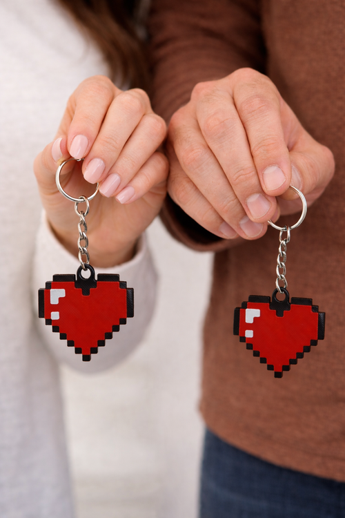 Brelok „Serce Minecraft” Idealne pod walentynki i nie tylko– komplet 2 szt.