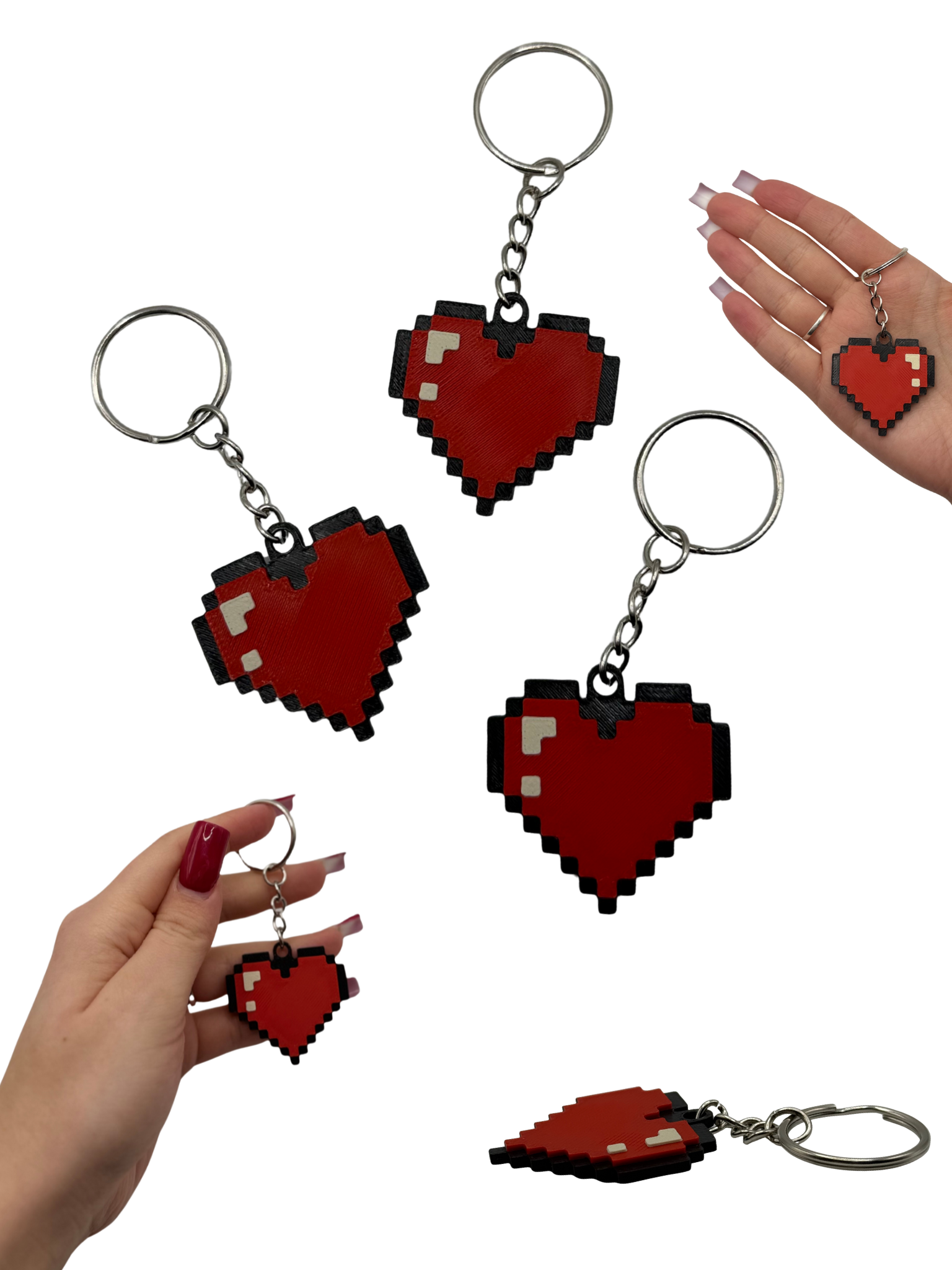 Brelok „Serce Minecraft” Idealne pod walentynki i nie tylko– komplet 2 szt.