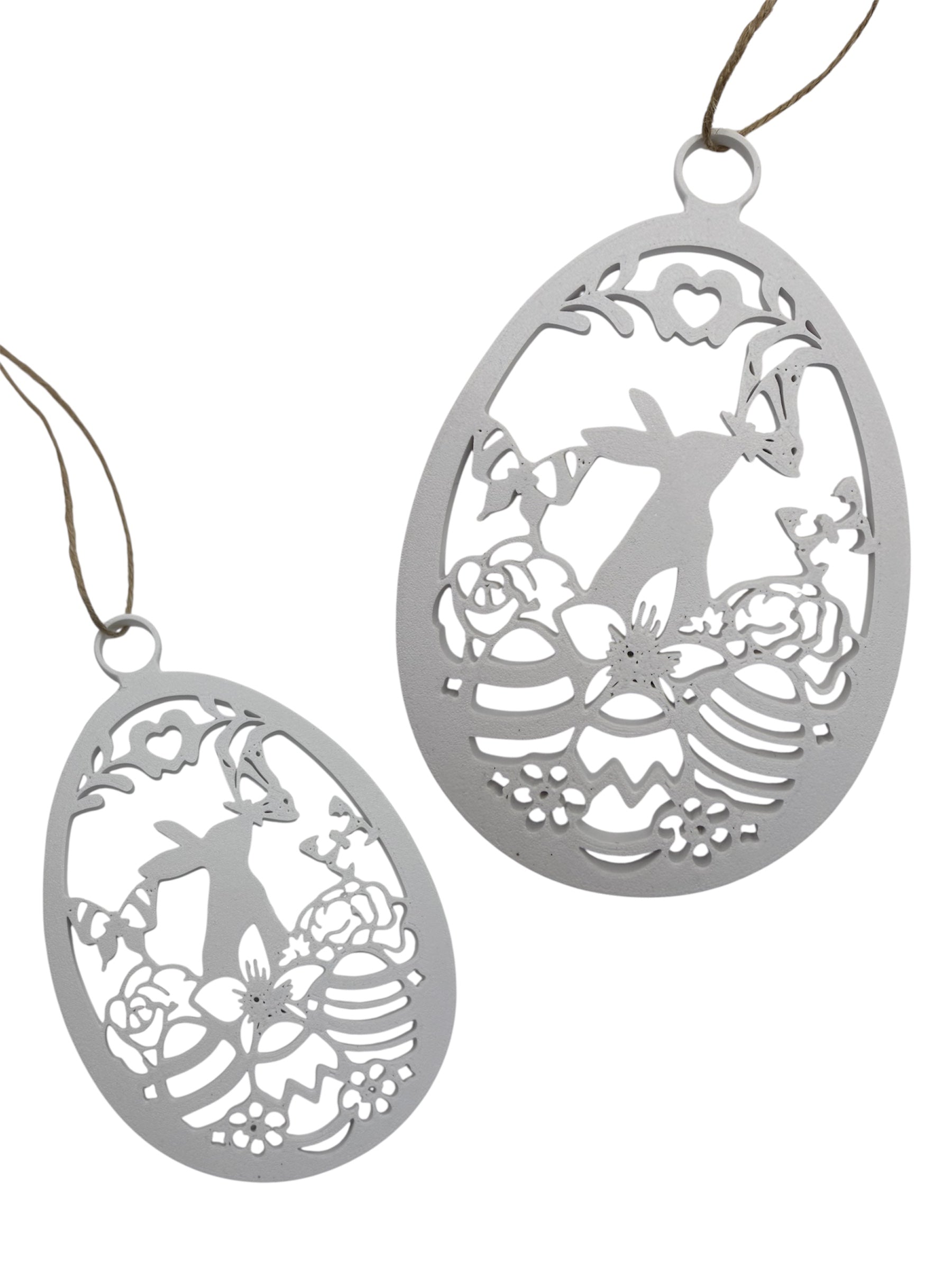 Wielkanocne zawieszki dekoracyjne – ażurowe jajko z króliczkiem