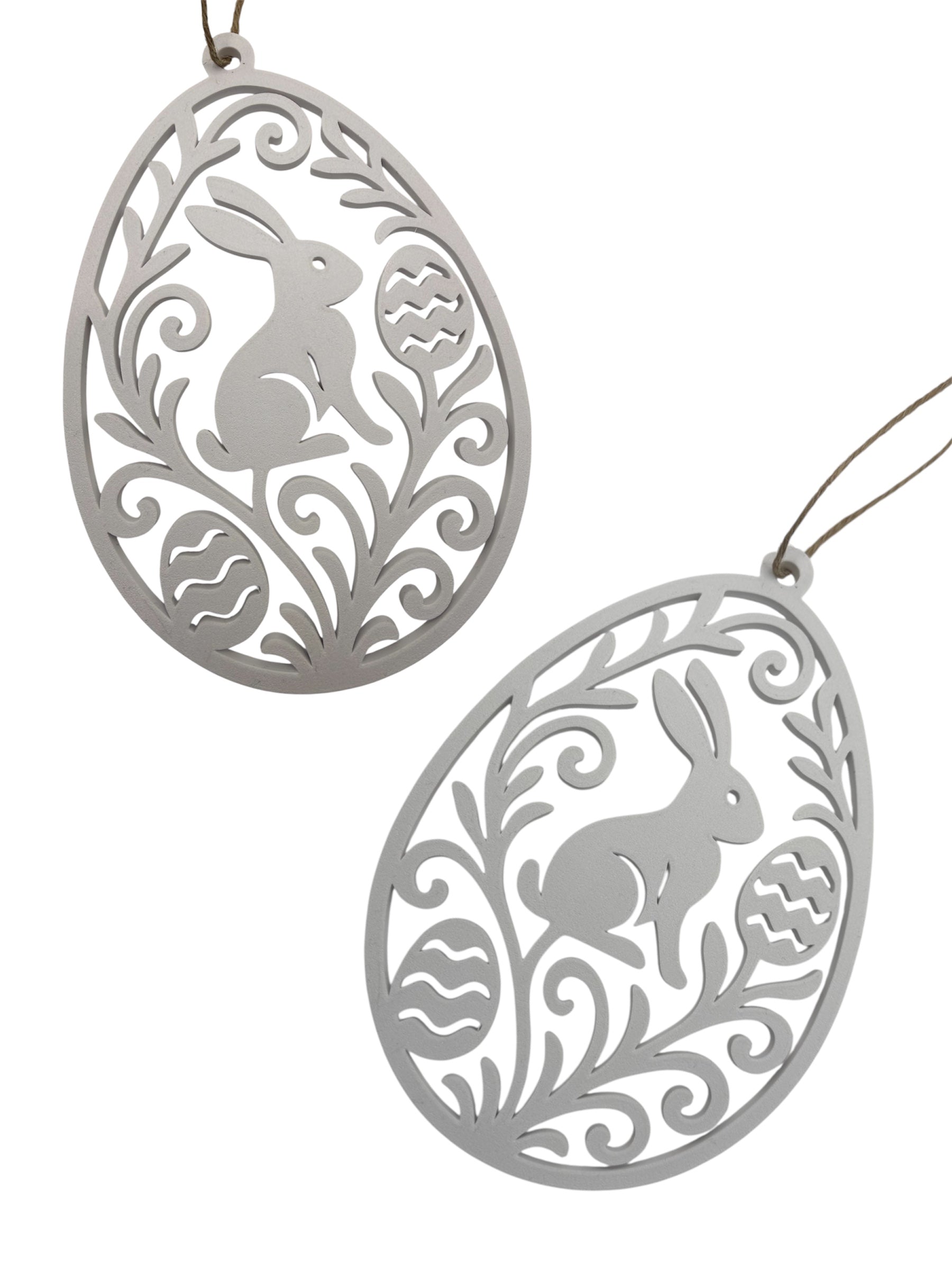 Wielkanocne zawieszki dekoracyjne – ażurowe jajko z króliczkiem