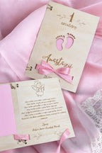 Personalizowana drewniana kartka na roczek dla dziewczynki