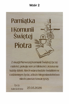 Personalizowana drewniana kartka – Pamiątka I Komunii Świętej