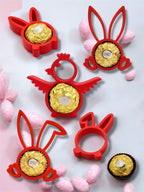 ZESTAW WIELKANOCNY CZERWONY na słodycze cukierki figurki 5 SZT