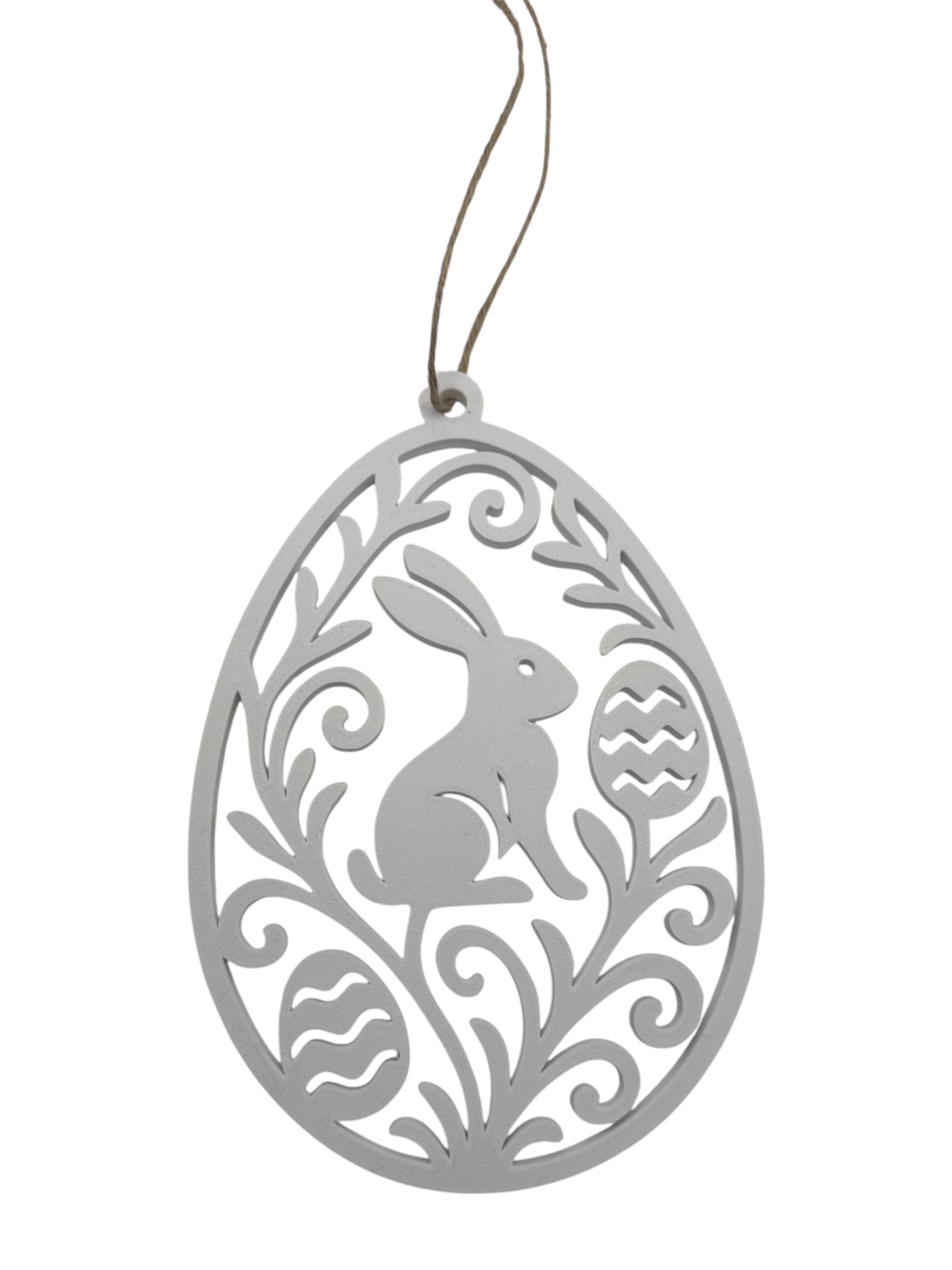 Wielkanocne zawieszki dekoracyjne – ażurowe jajko z króliczkiem