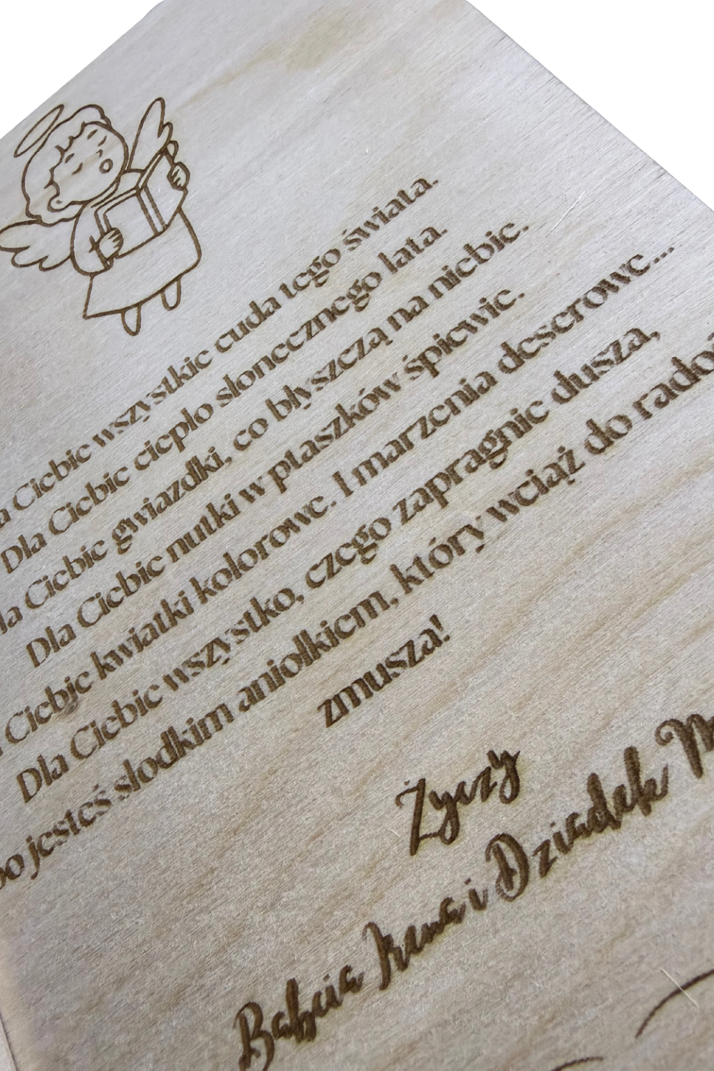 Personalizowana drewniana kartka na roczek dla chłopca