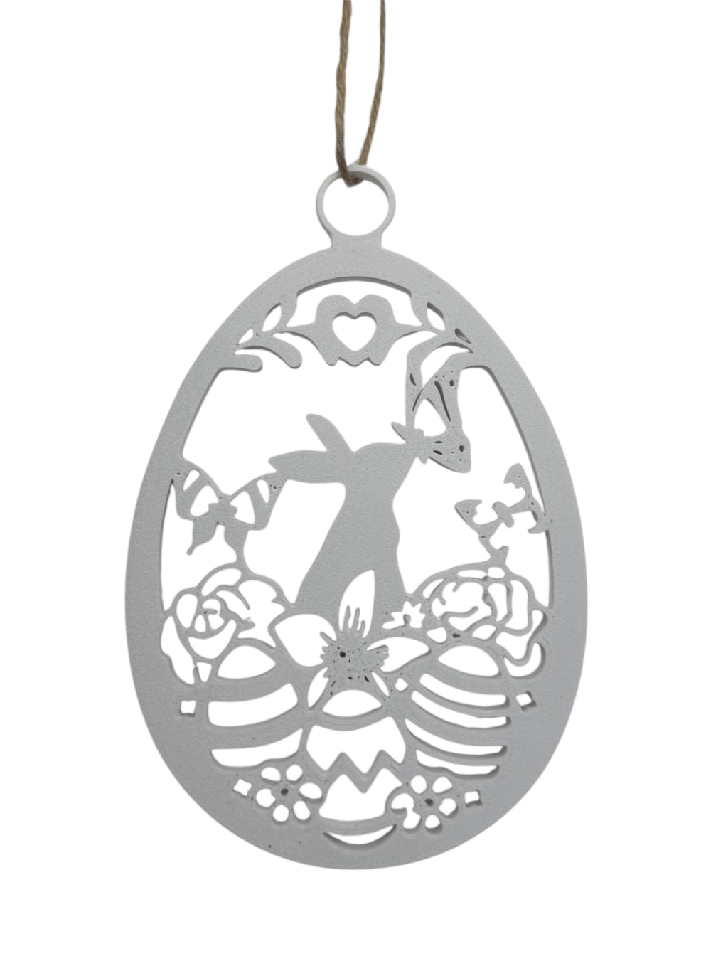 Wielkanocne zawieszki dekoracyjne – ażurowe jajko z króliczkiem