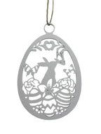 Wielkanocne zawieszki dekoracyjne – ażurowe jajko z króliczkiem