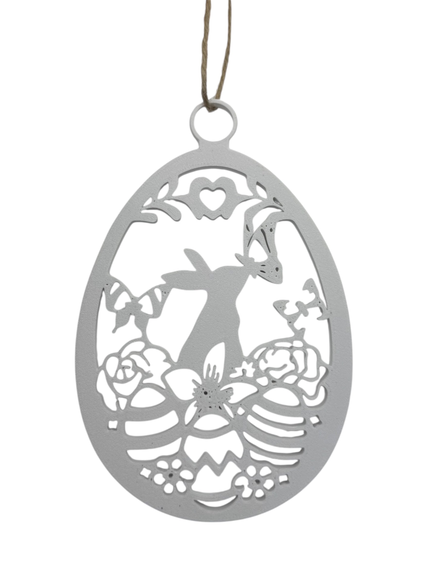 Wielkanocne zawieszki dekoracyjne – ażurowe jajko z króliczkiem